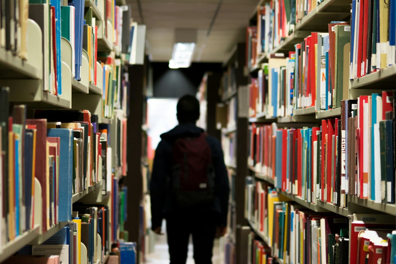 Library stacks at a university